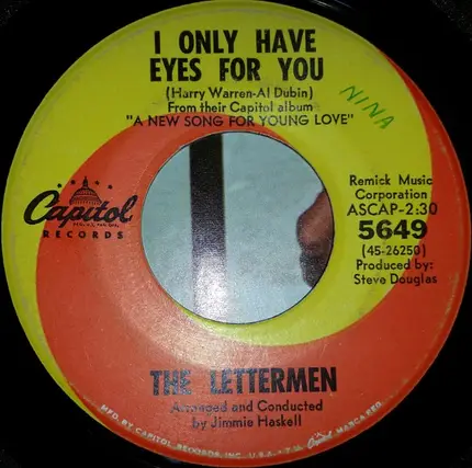 The Lettermen - Love Letters / I Only Have Eyes For You