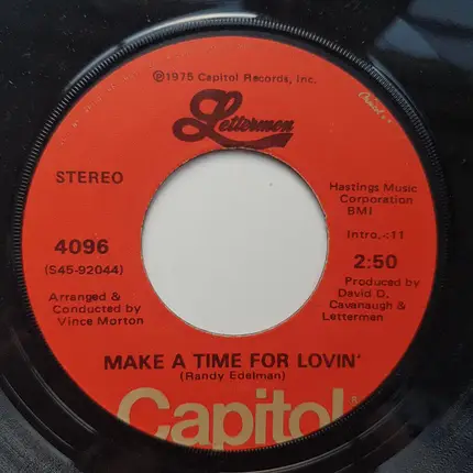 The Lettermen - You Are My Sunshine Girl / Make A Time For Lovin'