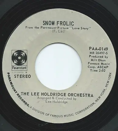 The Lee Holdridge Orchestra - Victory Is Peace (Olympic Flame) / Snow Frolic