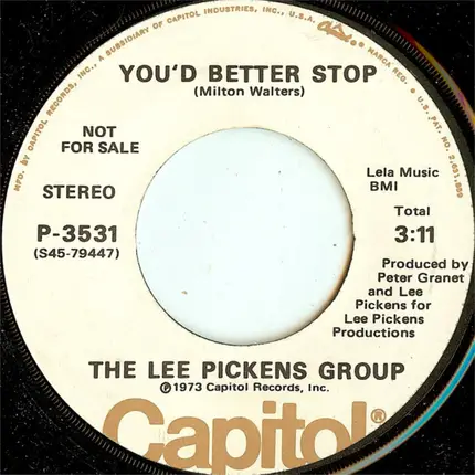 The Lee Pickens Group - Hold On To Me