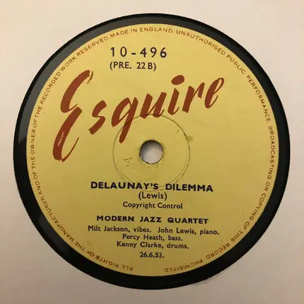 The Modern Jazz Quartet - The Queens Fancy / Delaunay's Dilemma