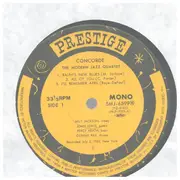 LP - The Modern Jazz Quartet - Concorde - Includes insert / Mono