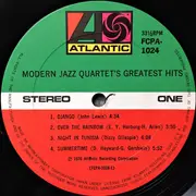 LP - The Modern Jazz Quartet - Modern Jazz Quartet's Greatest Hits