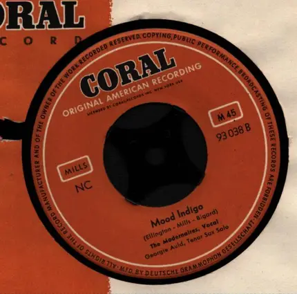 The Modernaires - Mood Indigo / Teach Me Tonight