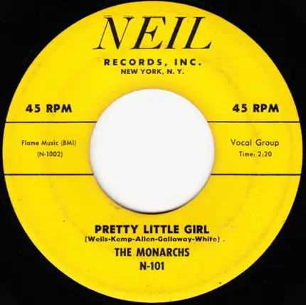 The Monarchs - Pretty Little Girl / In My Younger Days