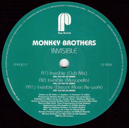 The Monkey Brothers - Invisible