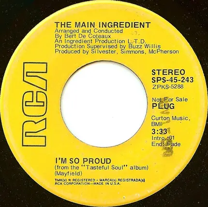The Main Ingredient - I'm So Proud