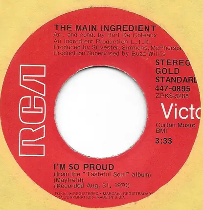 The Main Ingredient - You've Been My Inspiration / I'm So Proud