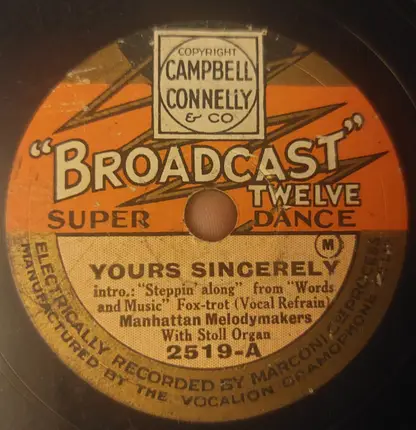 The Manhattan Melodymakers - Yours Sincerely / Too Wonderful For Words