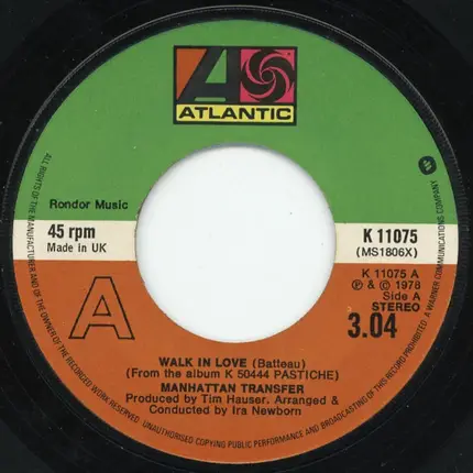 The Manhattan Transfer - Walk In Love