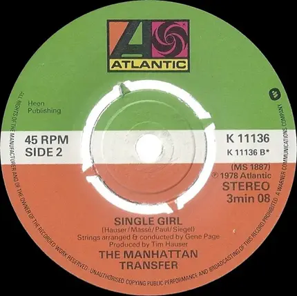 The Manhattan Transfer - On A Little Street In Singapore