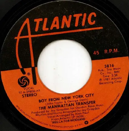 The Manhattan Transfer - Boy From New York City