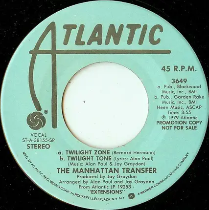 The Manhattan Transfer - Twilight Zone