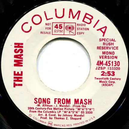 The Mash - Song From Mash