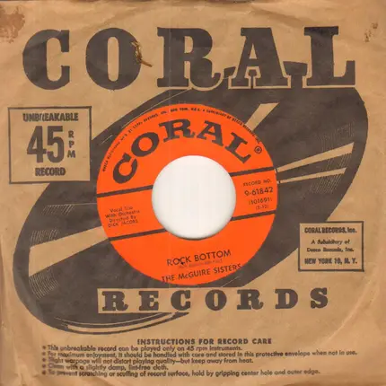 The McGuire Sisters - Rock Bottom / Beginning To Miss You