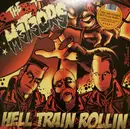 LP - The Meteors - Hell Train Rollin - Transparent Neon Orange vinyl, poster