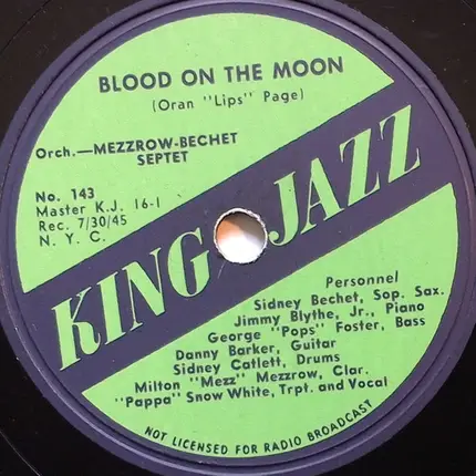 The Mezzrow-Bechet Septet - House Party / Blood On The Moon