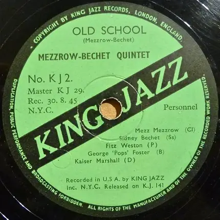 The Mezzrow-Bechet Quintet - Bowin' The Blues / Old School