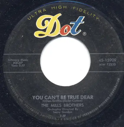The Mills Brothers - Beaver / You Can't Be True Dear