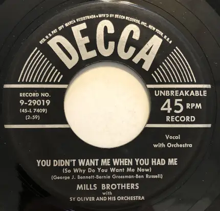 The Mills Brothers - I Had To Call You Up To Say I'm Sorry