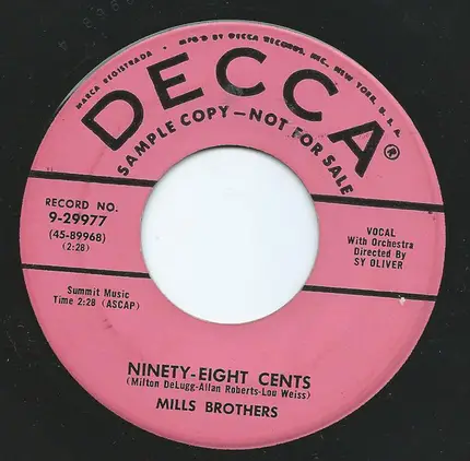 The Mills Brothers - I'm the Guy / Ninety-eight cents