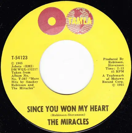 The Miracles - My Girl Has Gone / Since You Won My Heart