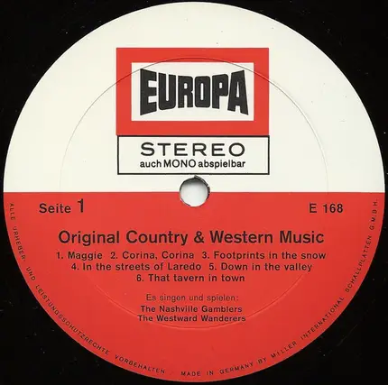 The Nashville Gamblers - The Westward Wanderers - Original Country & Western Music