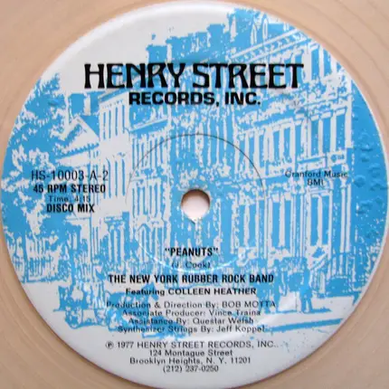 The New York Rubber Rock Band Featuring Colleen Heather - Put Your Love In My Hands / Peanuts