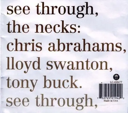 the Necks - Mosquito/See Through
