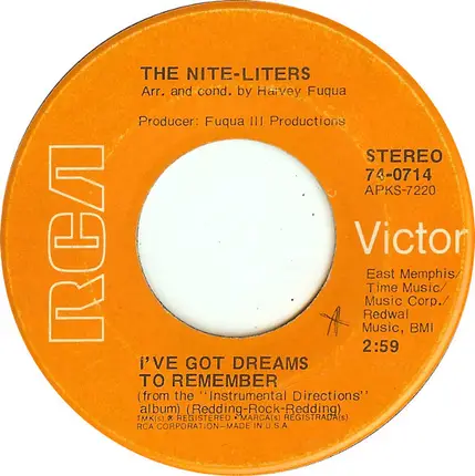 The Nite-Liters - Cherish Every Precious Moment / I've Got Dreams To Remember