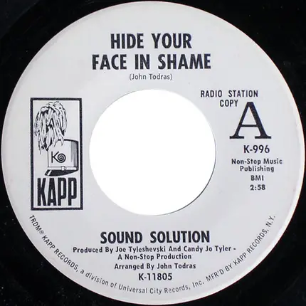 The Sound Solution - Hide Your Face In Shame / Ken's Blues