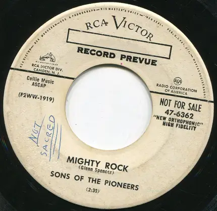 The Sons Of The Pioneers - My Secret Wish / Mighty Rock