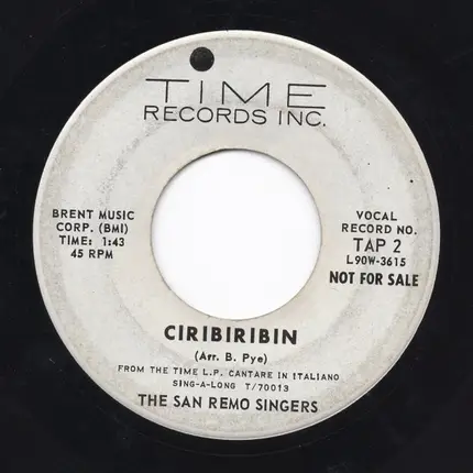 The San Remo Singers - Ciribiribin / La Spagnola