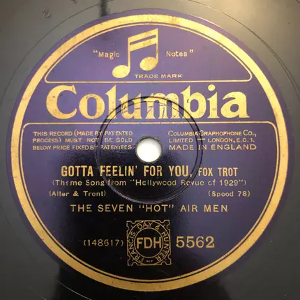 The Seven Hot Air-Men - Gotta Feelin' For You / Low Down Rhythm