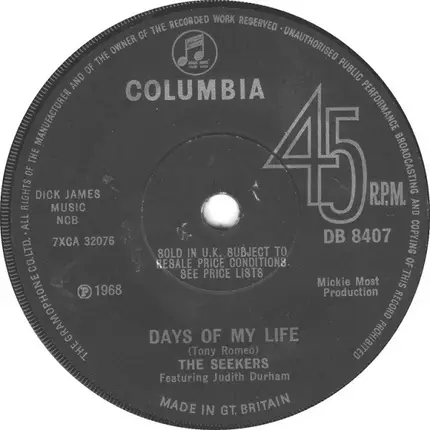The Seekers Featuring Judith Durham - Days Of My Life