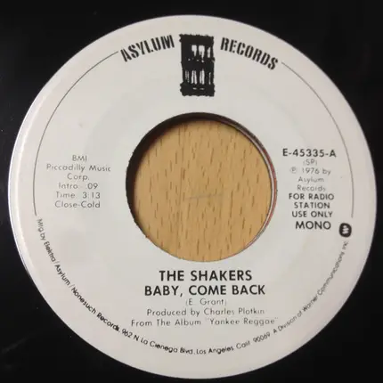 The Shakers - Baby Come Back