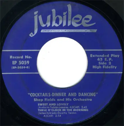 The Shep Fields Orchestra - Cocktails-Dinner And Dancing