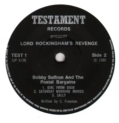 The Shroud / Bobby Saffron And The Postal Bargains - Testament Records Present Lord Rockingham's Revenge