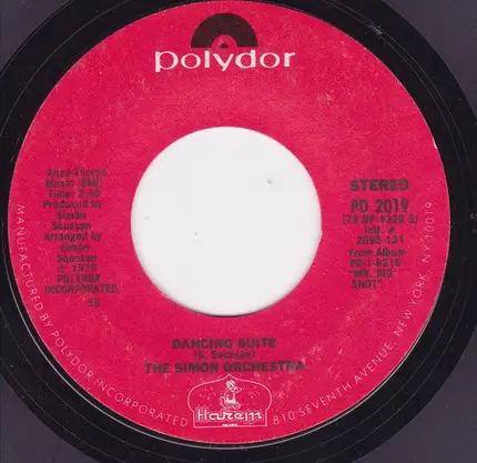 The Simon Orchestra - Mr. Big Shot / Dancing Suite