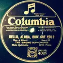 Schellack - The Singing Sophomores - Hello, Aloha, How Are You? / Honey Bunch - 80 RPM