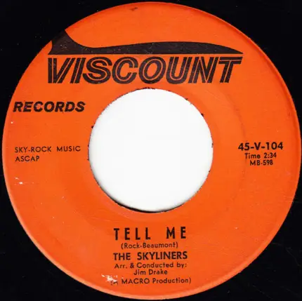 The Skyliners - Comes Love / Tell Me