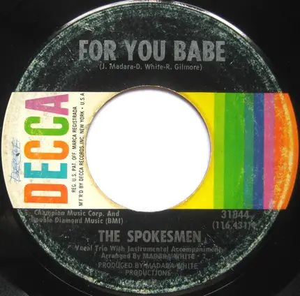 The Spokesmen - The Dawn Of Correction / For You Babe