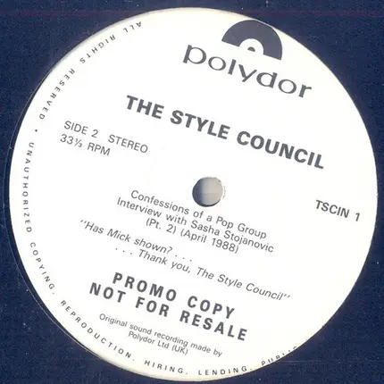 The Style Council - Confessions of a Pop Group