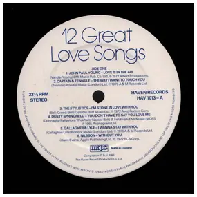 The Stylistics - 12 Great Love Songs