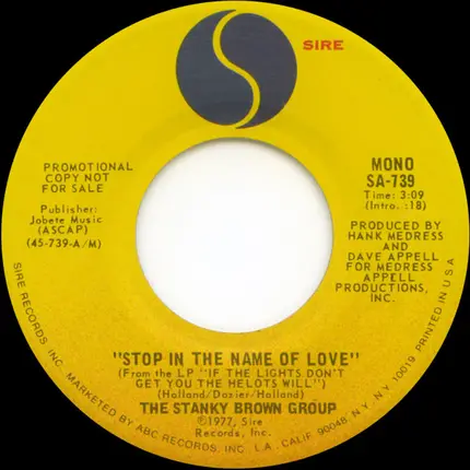 The Stanky Brown Group - Stop In The Name Of Love