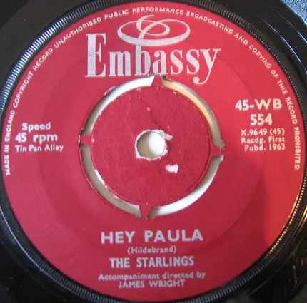 The Starlings / Rikki Henderson - Hey Paula / One Broken Heart For Sale