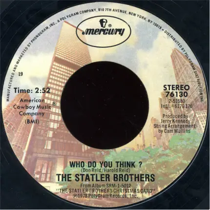 The Statler Brothers - Who Do You Think?