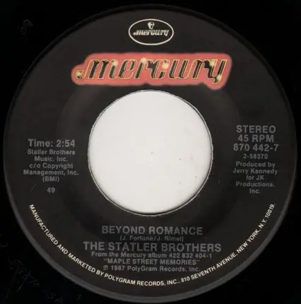 The Statler Brothers - Am I Crazy? / Beyond Romance
