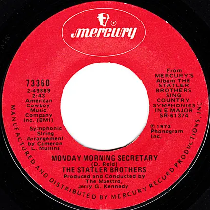 The Statler Brothers - Monday Morning Secretary