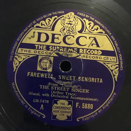 The Street Singer - Farewell, Sweet Senorita  The Whistling Waltz